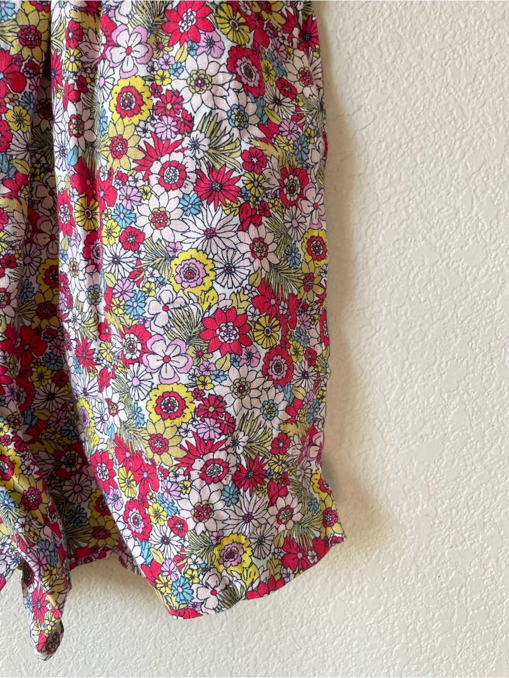 Boden 100% Pink Multi Floral Smocked Puff-Sleeve Romper - Picture 6 of 9